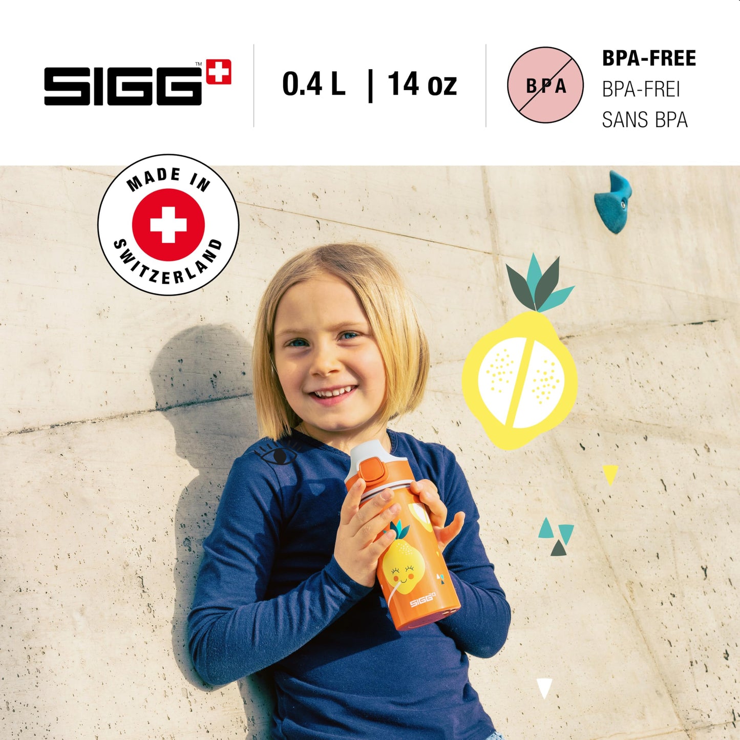 SIGG - Alu Trinkflasche Kinder - Miracle - Mit Trinkhalm - Auslaufsicher - Federleicht - BPA-frei - Klimaneutral Zertifiziert - Schule & Sport - 0,4L