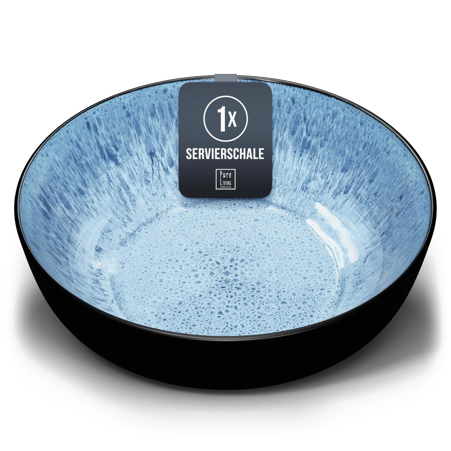 Steingut Frühstücksteller 6 Pers. Ibiza Hochwertiges Mediterranes TEST SEHR GUT Dessertteller Set - Kuchenteller spülmaschinen- und kratzfest - Kleine Teller, Salatteller Pure Living in Petrol