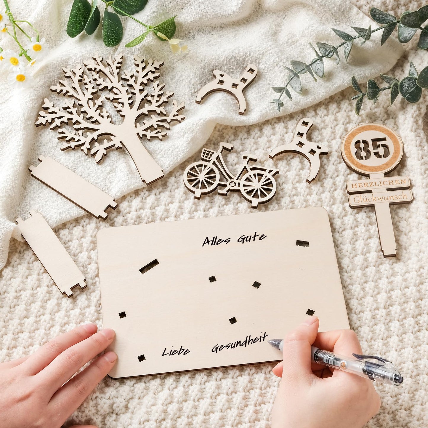 I LOVE MOM Geldgeschenk Geburtstag Holz, Fahrrad Geschenk, DIY Holz Schild Gästebuch Dreidimensionale Bäume Sitzbank Deko Zahlen für Geschenke, Hochzeiten, Partys, Geburtstage, Jubiläum (GYY-60)