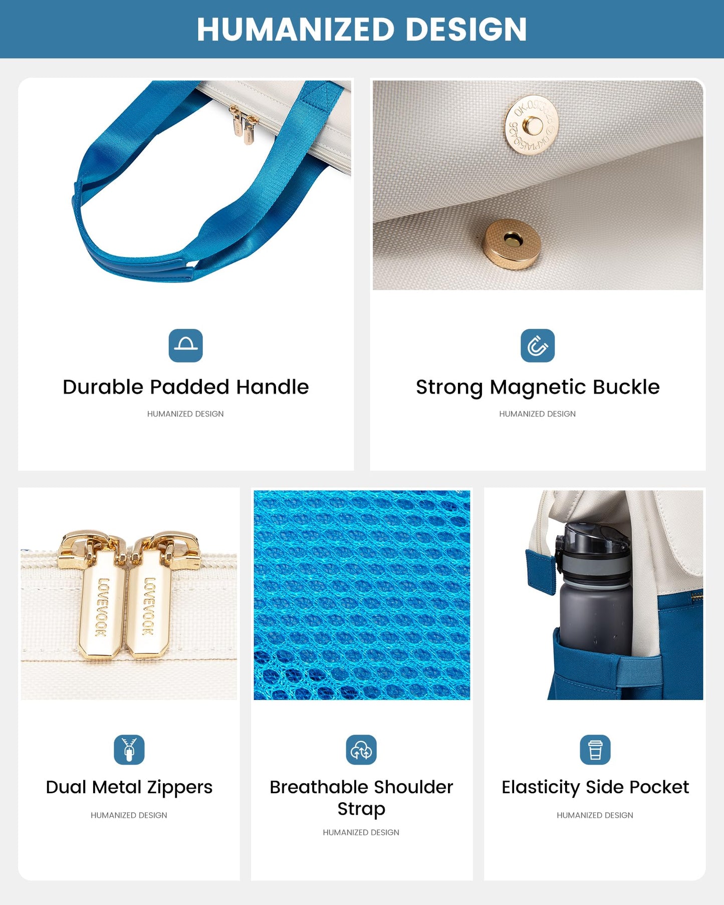 LOVEVOOK Rucksack Damen, Laptop Schulrucksack Wasserdicht, Schultasche Teenager Backpack Women Elegant Tagesrucksäcke Handtasche 2 in 1, 15,6 Zoll Arbeitstasche Lehrertasche Reiserucksack für Uni Büro