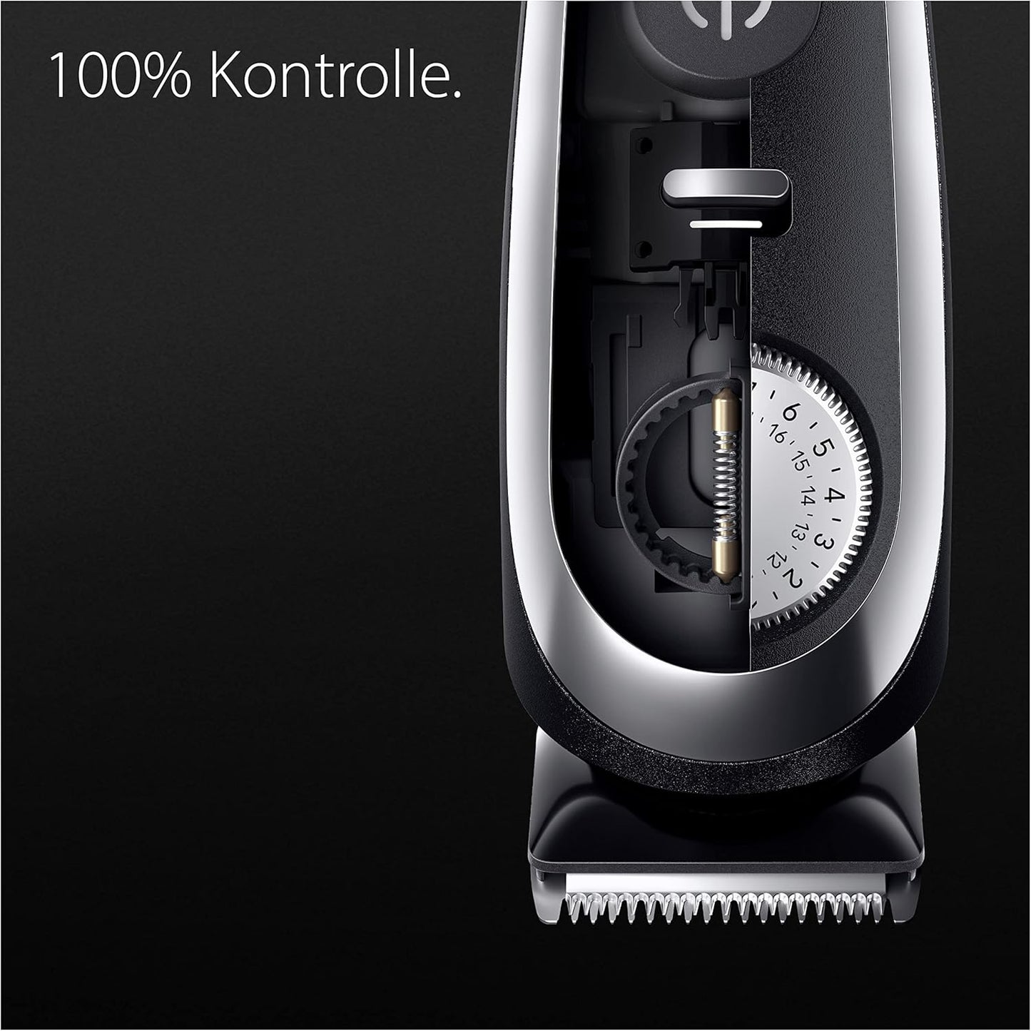 Braun Barttrimmer, Bartschneider/Trimmer/Haarschneider Herren, Haarschneidemaschine Profi, 40 Einstellungen, Ladestation, Reiseetui, Bartschablone, 180 Min. kabellose Laufzeit, BT9440