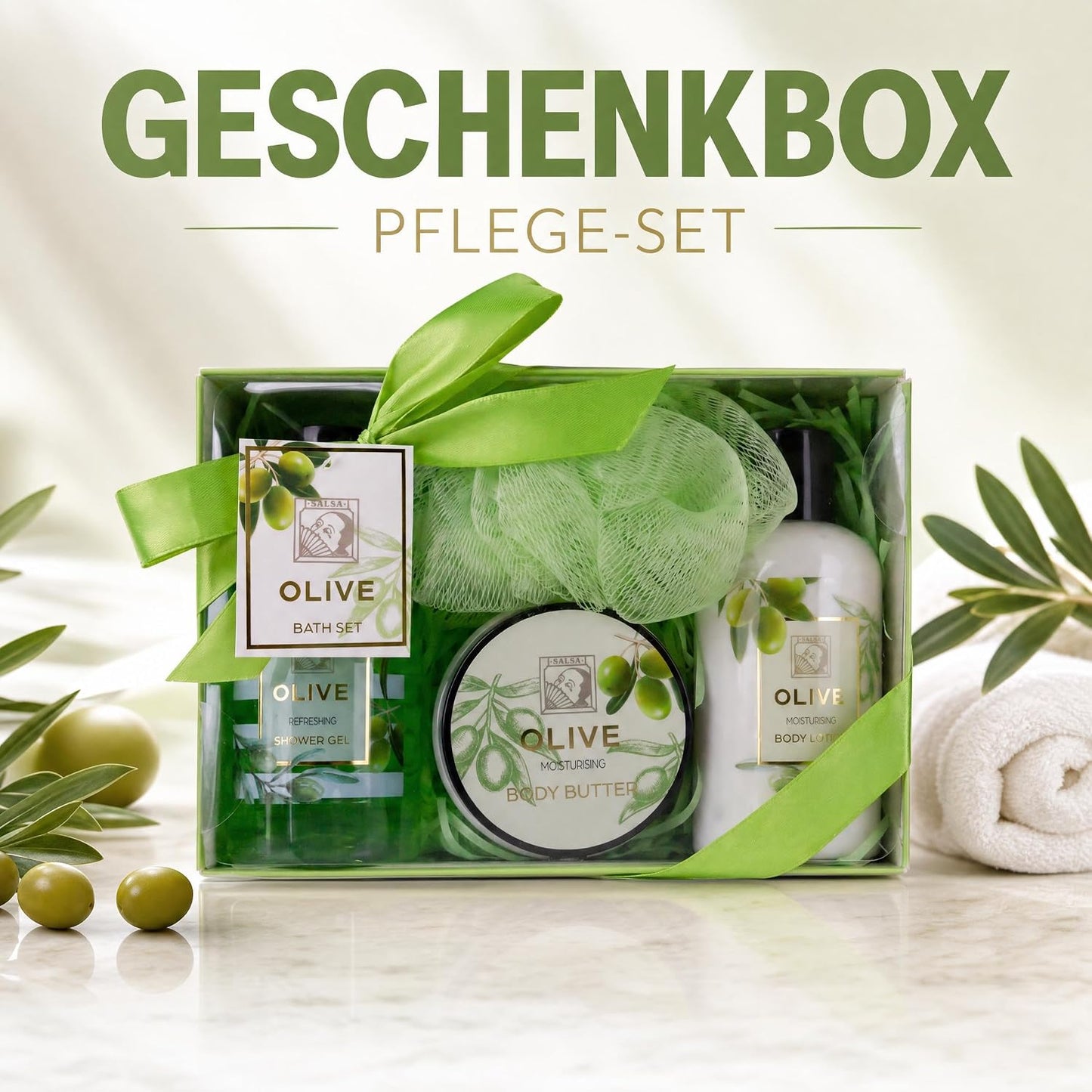 Accentra Geschenkset OLIVE in Geschenkbox, 4-teilig