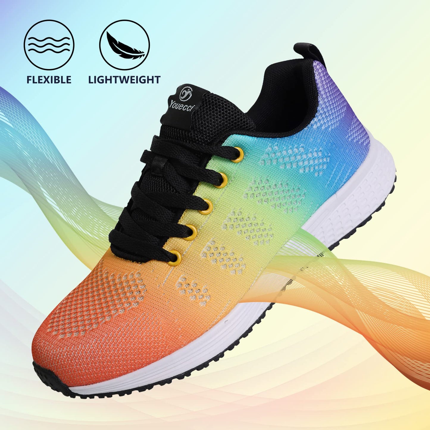 ANBIWANGLUO Damen Turnschuhe Sportliche Laufschuhe Schnürschuhe Atmungsaktive Outdoor Cross Trainer zum Joggen