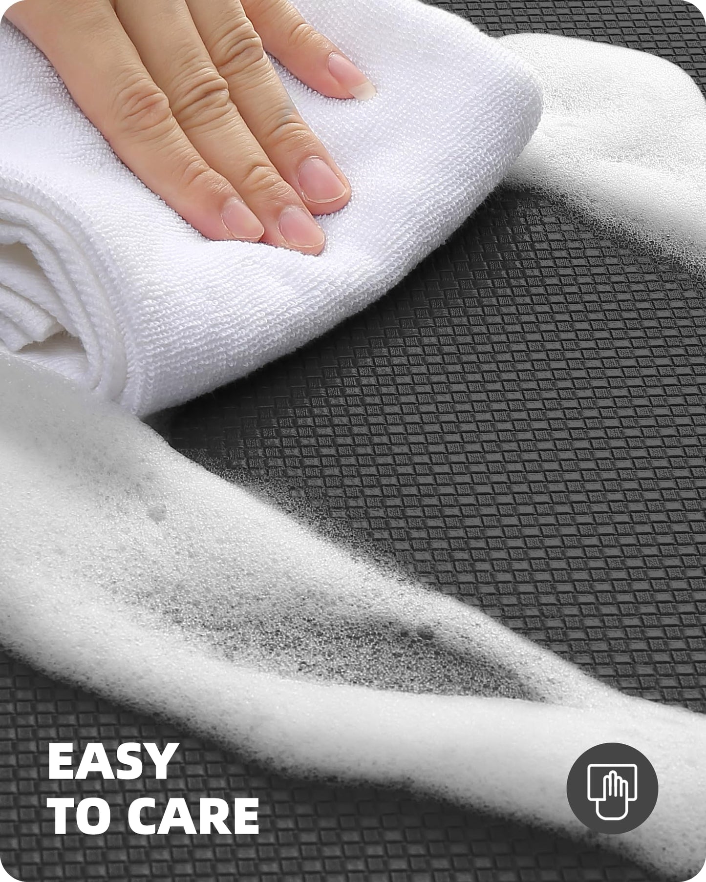 Color G Küchenläufer 2 Stück, küchenteppich waschbar rutschfest, Teppich küche mit Ölfest und Wasserdicht, Gummirücken Küchenmatte für Esszimmer, Küche, läufer Flur(44x150CM + 44x150CM, Schwarz)