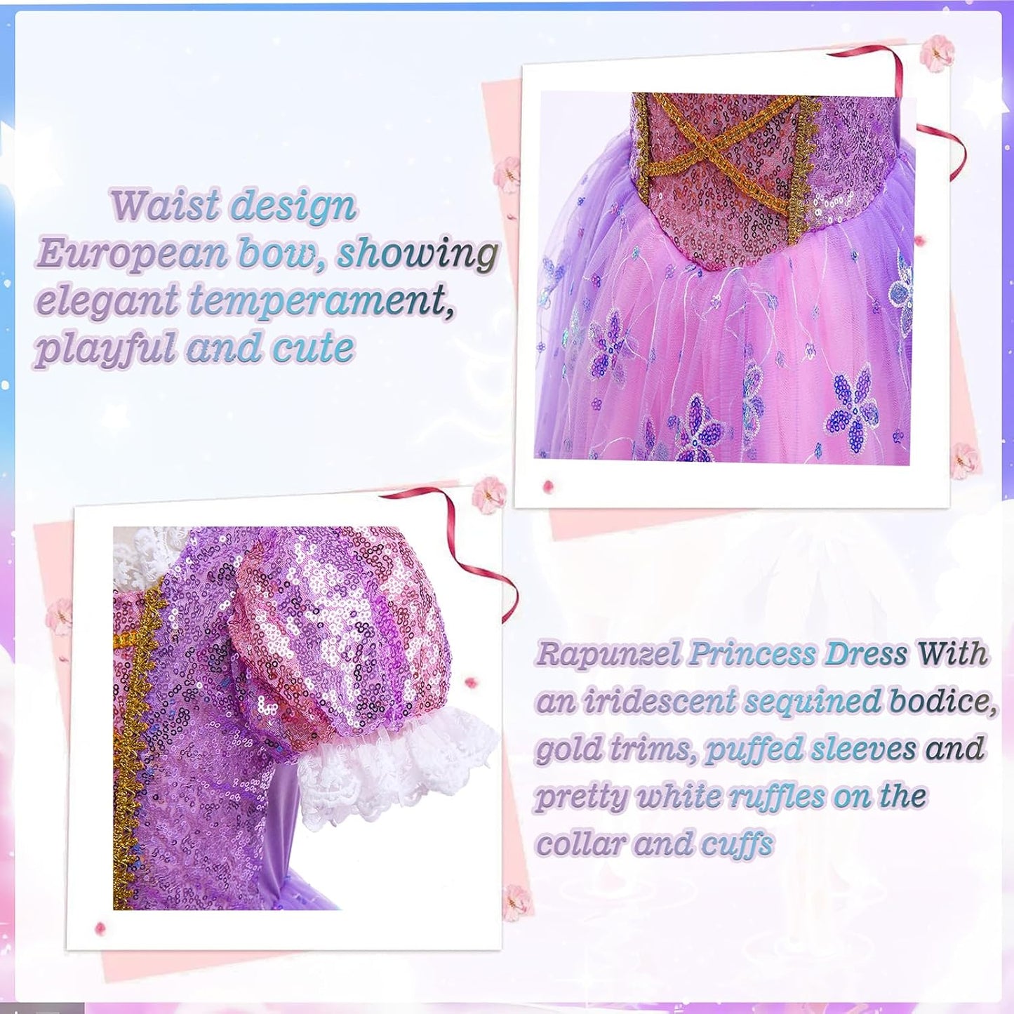 Prinzessin Kostüm Mädchen Prinzessin Prinzessin Kleid Mädchen mit Zubehör Geburtstag Party Weihnachten Halloween Karneval Cosplay Kleider