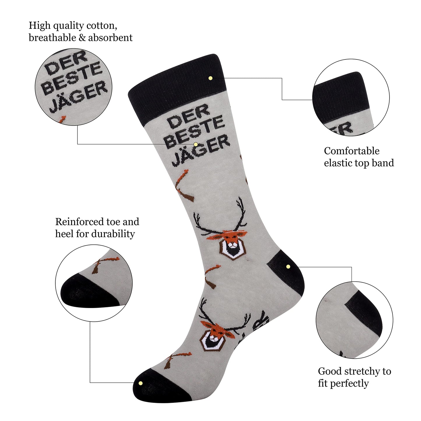 Belloxis Bunte Socken Herren 43-46 Baumwolle Motiv Kuschelsocken Wadenstrümpfe Socken Geschenke für Männer