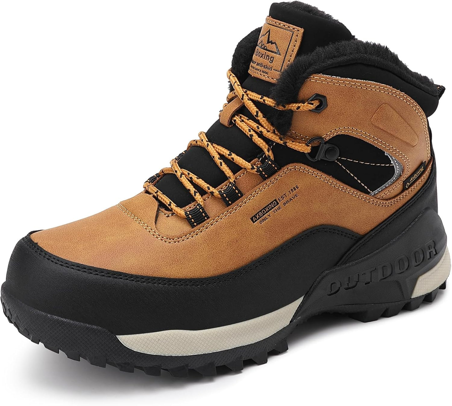 AX BOXING Winter Shoes Boys Hiking Shoes Lined Snow Boots Children Warm Lining Trekking Shoes Non-Slip Winter Boots Outdoor EU 34-40