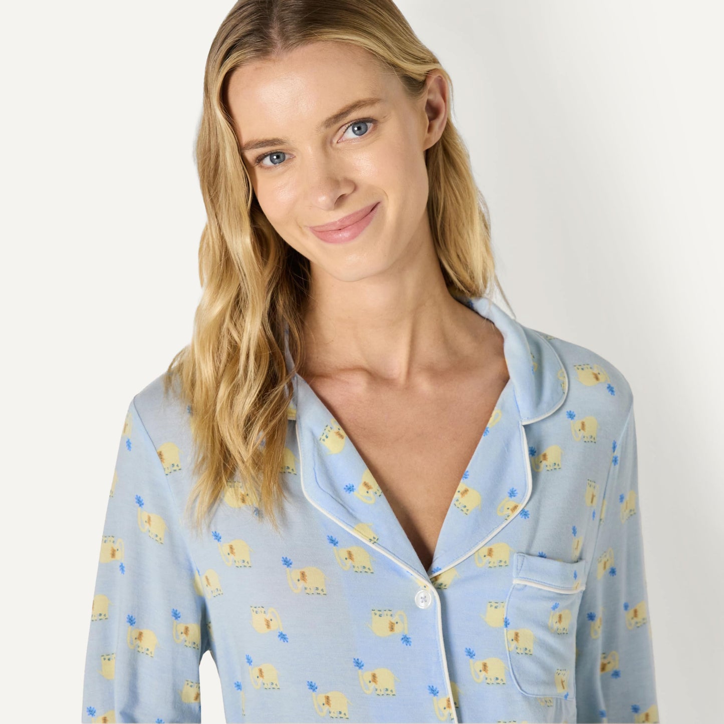 Amazon Essentials x Sofia Grainge Damen Pyjama-Set aus elastischer Modalfaser mit Langen Ärmeln und bodenlangem Unterteil