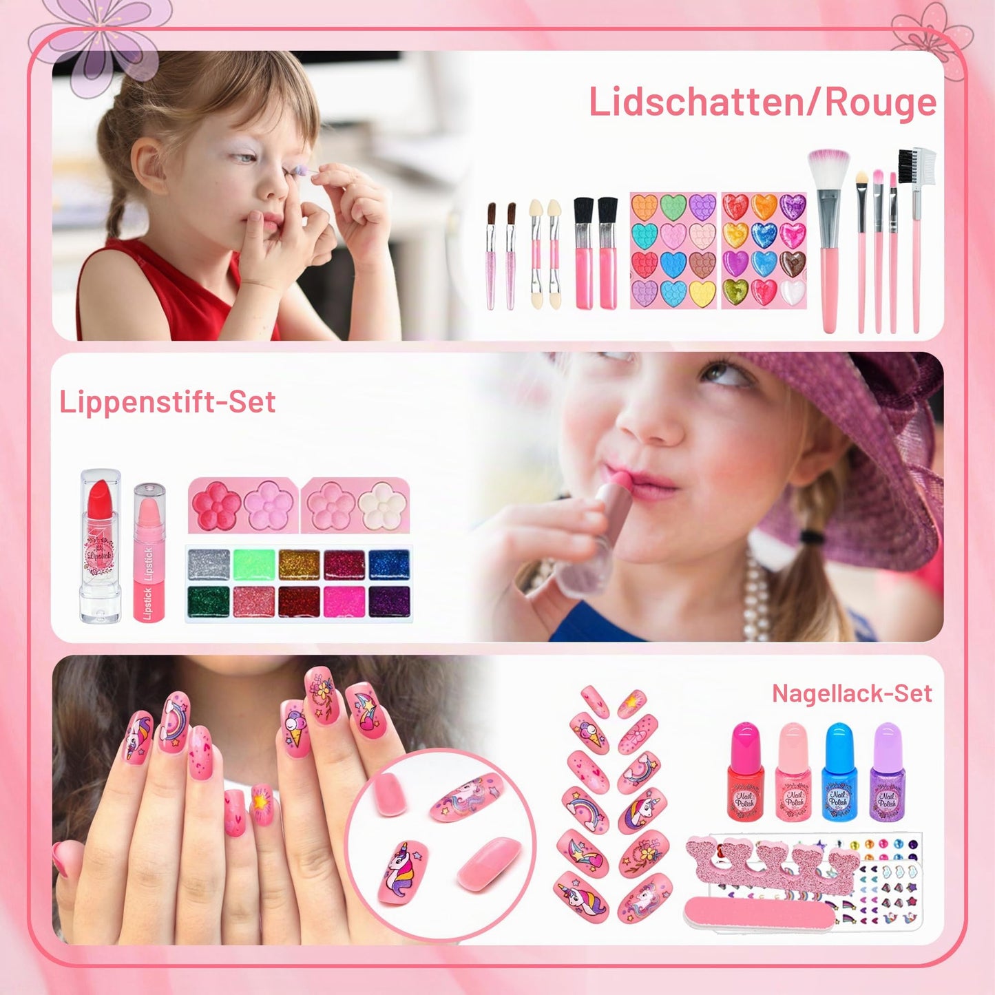 Mrabbitoo Kinderschminke Set Mädchen Schminkkoffer - Waschbar Kinder Make Up Set Schminkset Spielzeug,Schminke Halloween Weihnachts Geburtstag Geschenke für Prinzessin 4 5 6 7 8 9 10 11 12 Jahre