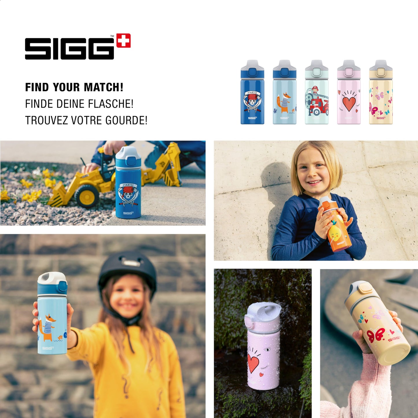 SIGG - Alu Trinkflasche Kinder - Miracle - Mit Trinkhalm - Auslaufsicher - Federleicht - BPA-frei - Klimaneutral Zertifiziert - Schule & Sport - 0,4L