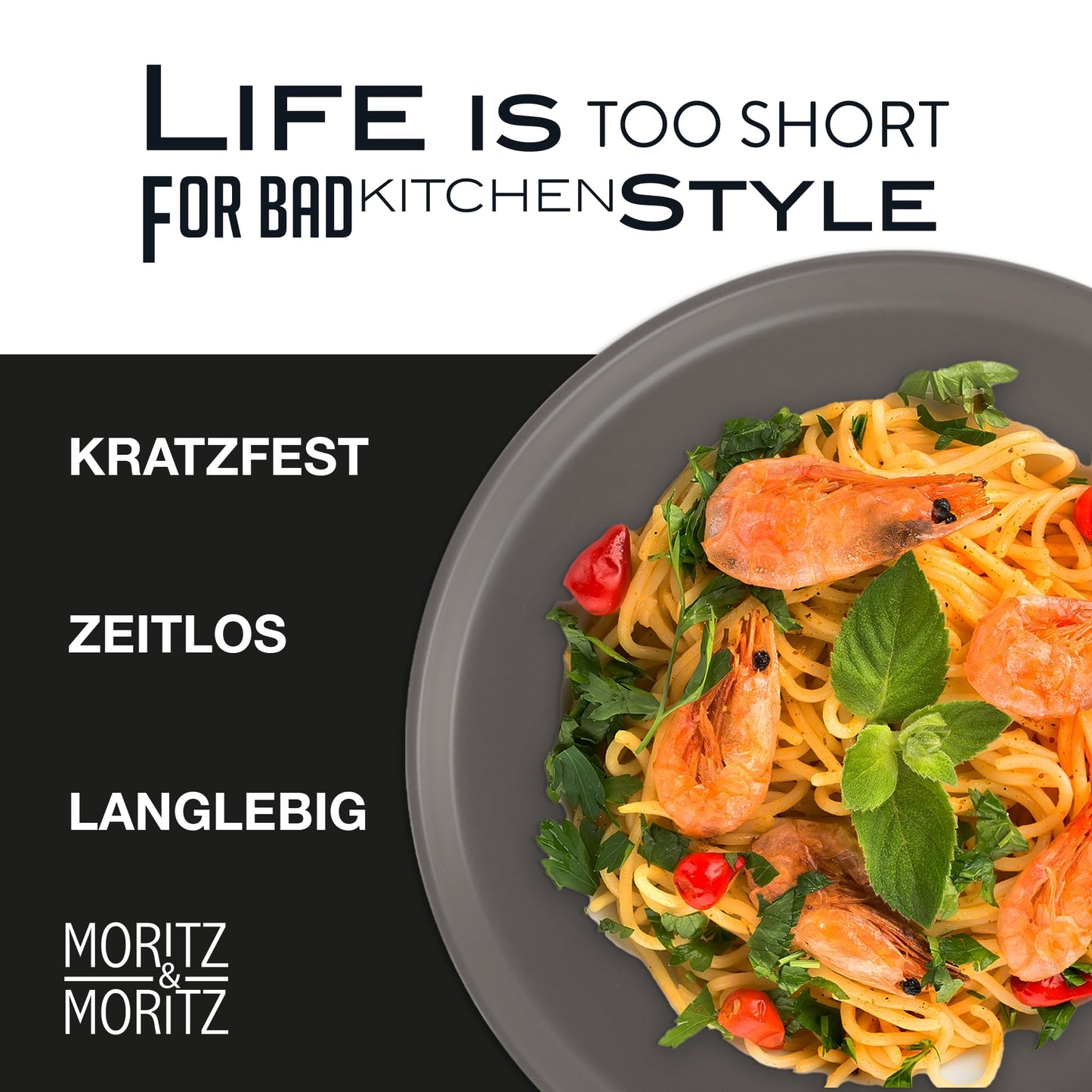 Moritz & Moritz NORDIC Geschirrset 6 Personen 18-teilig Taupe - Elegantes Teller Set aus hochwertigem Steinzeug - Geschirr Set aus 6x Dinnerteller, 6x Dessertteller, 6x Suppenteller