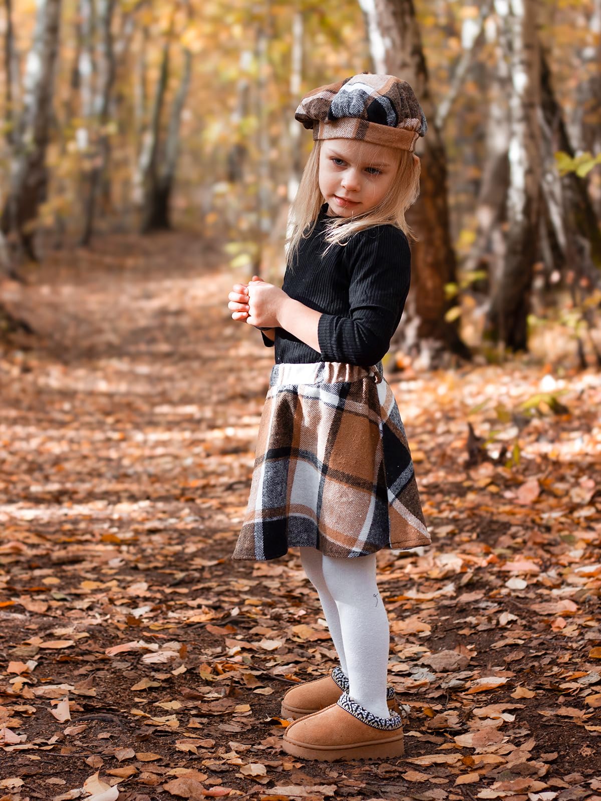 Miipat Toddler Girls Clothing Set Girls Outfits Set Long Sleeve Pullover Tops with Mini Skirt Sets Spring Autumn Baby Clothing Sets Girls Dresses