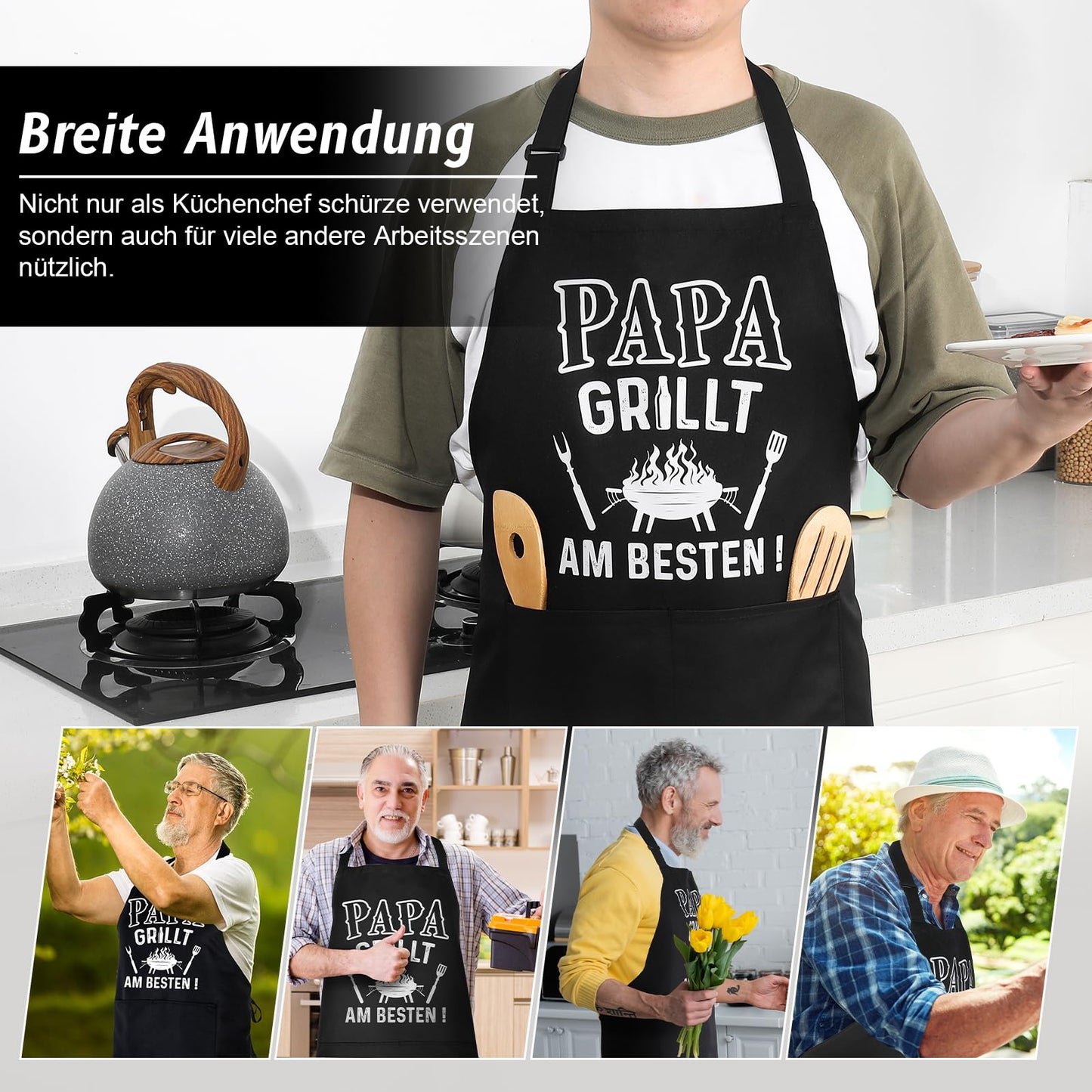 Lustige Kochschürze für Männer,Grillschürze Verstellbare Schürze