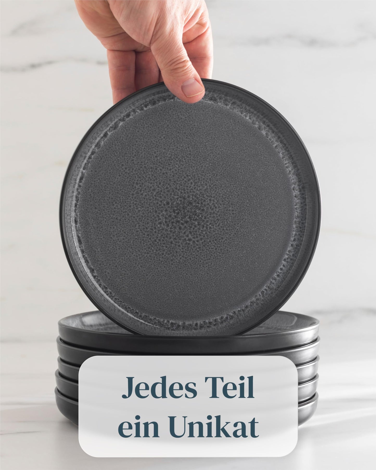 Steingut Frühstücksteller 6 Pers. Ibiza Hochwertiges Mediterranes TEST SEHR GUT Dessertteller Set - Kuchenteller spülmaschinen- und kratzfest - Kleine Teller, Salatteller Pure Living in Petrol