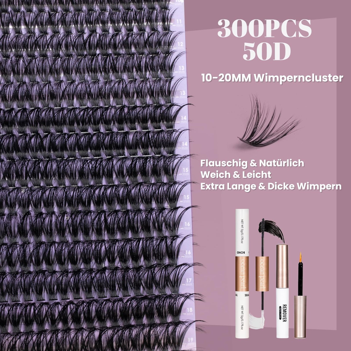 Wimpern Extensions 120 Büschel DIY Lash Extension Set Einzelne Wimpern mit Wimpernkleber und Pinzette für Anfänger Wimpernverlängerung zu Hause Individual Lashes 10-16mm C/D Curl - OP01