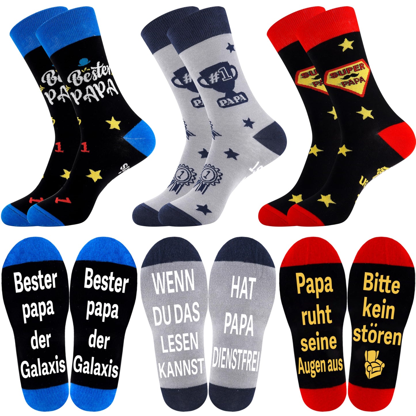 Belloxis Bunte Socken Herren 43-46 Baumwolle Motiv Kuschelsocken Wadenstrümpfe Socken Geschenke für Männer