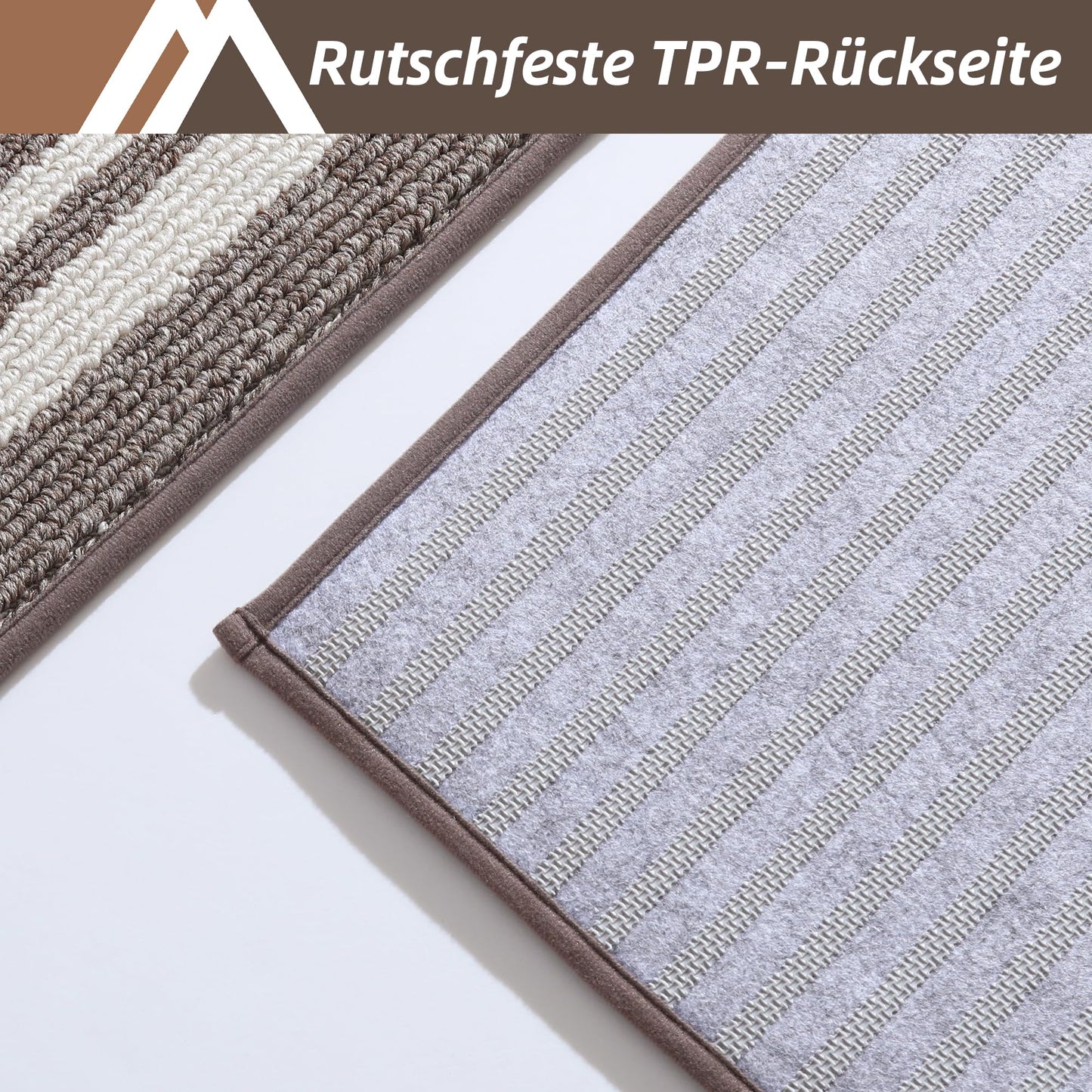 COSY HOMEER Küchenläufer rutschfest 2 Stück, Küchenteppich Waschbar rutschfest, Küchenmatten, Teppich Läufer Flur für Küche, Kitchen Mat/Rug/Carpet(51x76CM + 51x122CM, Grau)