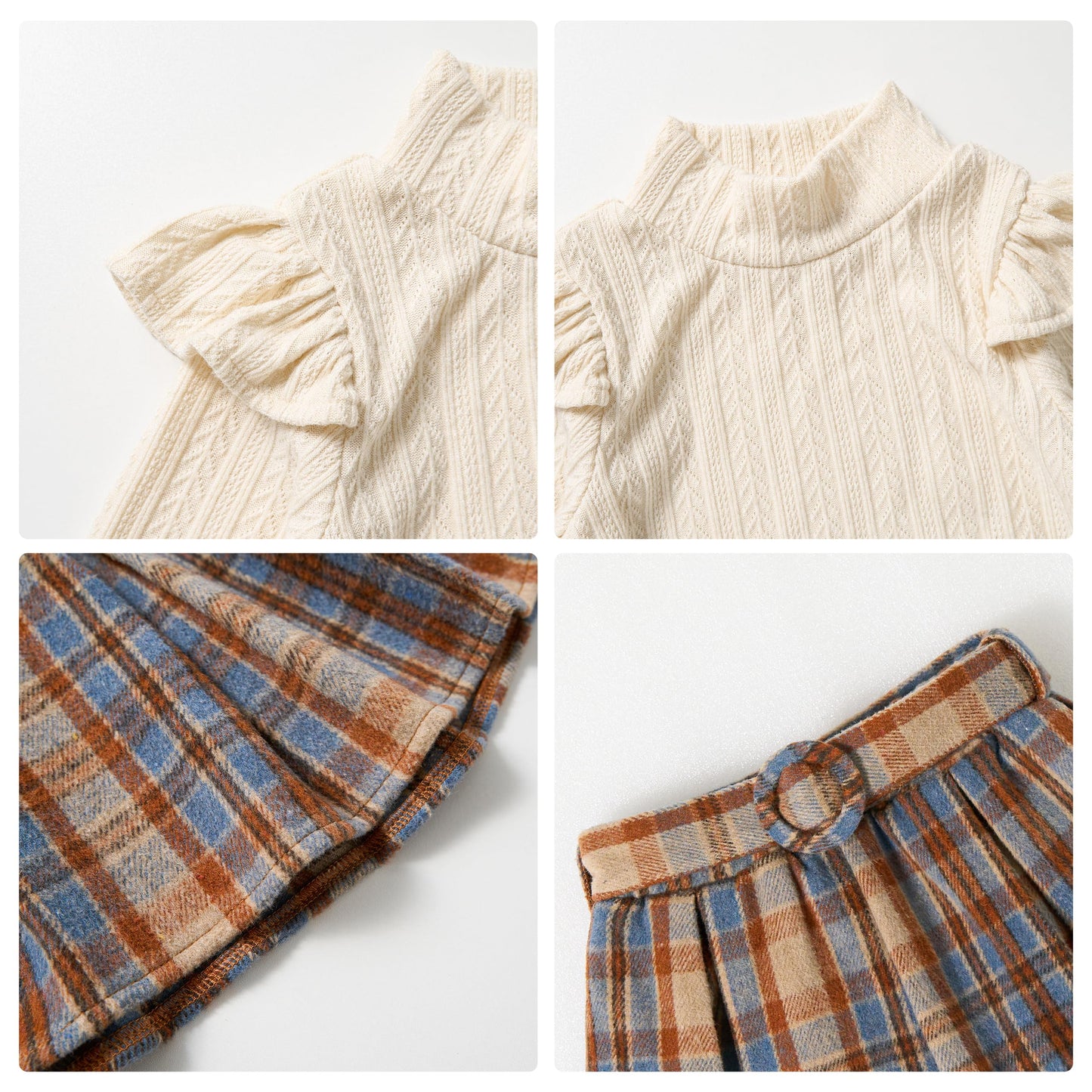 Miipat Toddler Girls Clothing Set Girls Outfits Set Long Sleeve Pullover Tops with Mini Skirt Sets Spring Autumn Baby Clothing Sets Girls Dresses