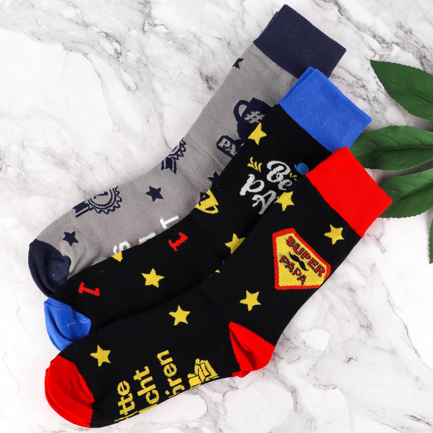 Belloxis Bunte Socken Herren 43-46 Baumwolle Motiv Kuschelsocken Wadenstrümpfe Socken Geschenke für Männer