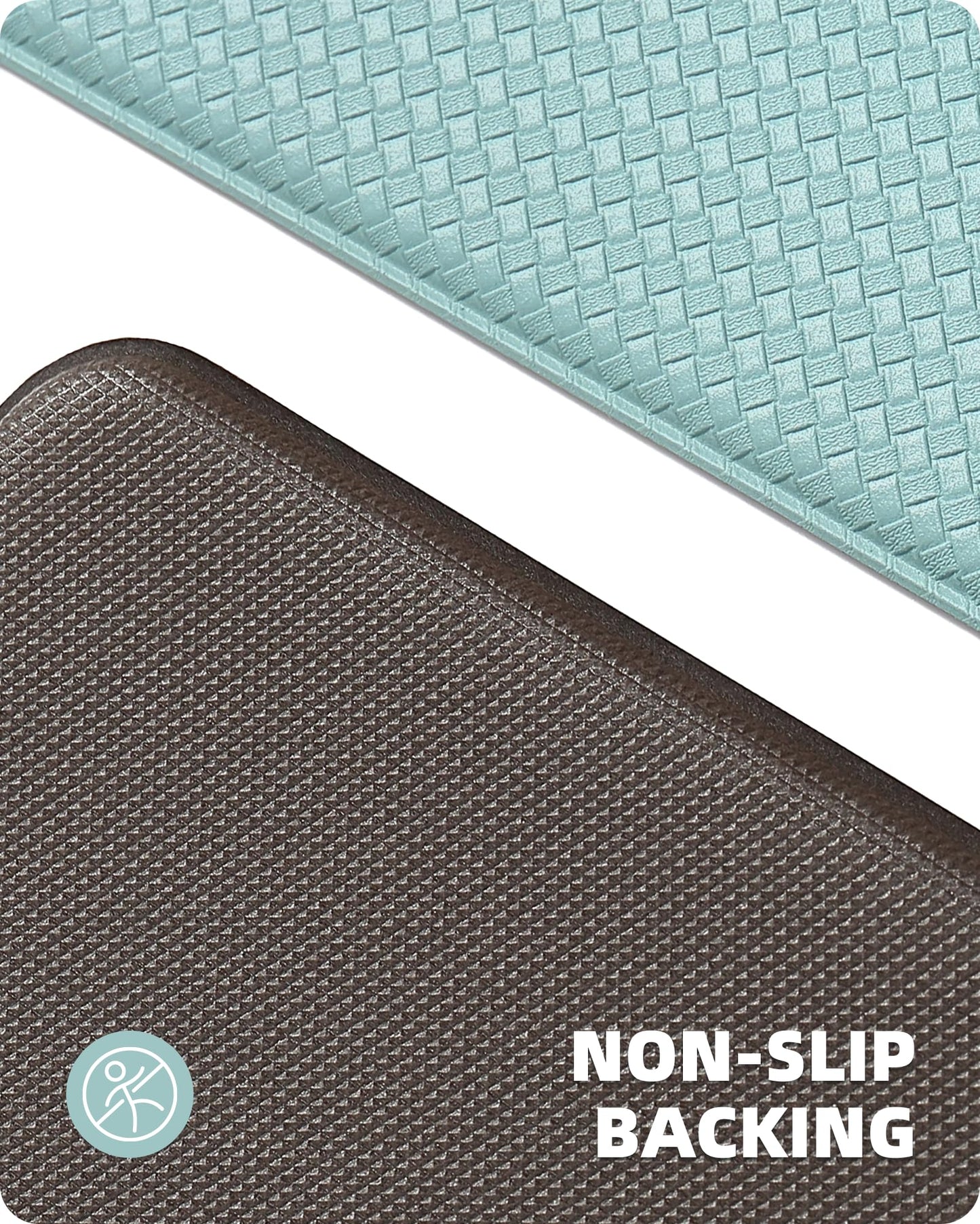 Color G Küchenläufer 2 Stück, küchenteppich waschbar rutschfest, Teppich küche mit Ölfest und Wasserdicht, Gummirücken Küchenmatte für Esszimmer, Küche, läufer Flur(44x150CM + 44x150CM, Schwarz)