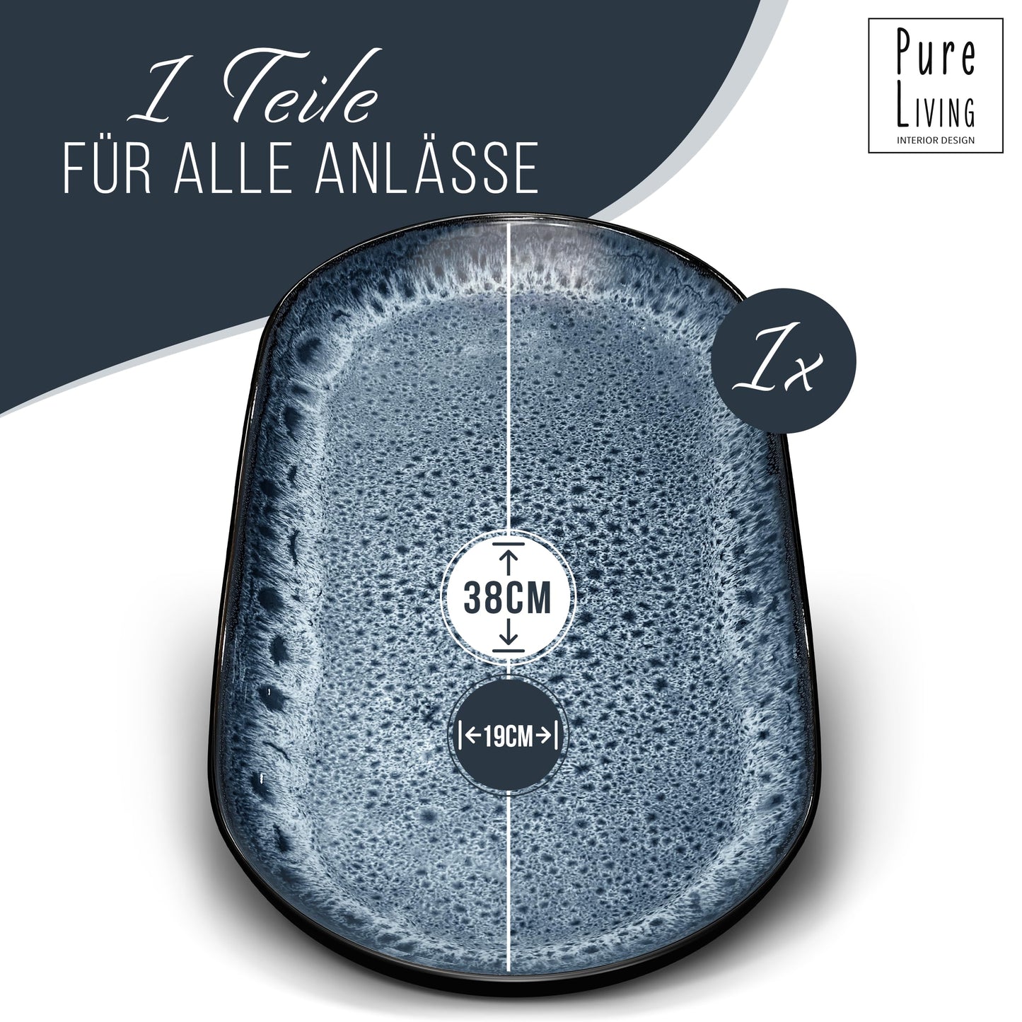 Steingut Frühstücksteller 6 Pers. Ibiza Hochwertiges Mediterranes TEST SEHR GUT Dessertteller Set - Kuchenteller spülmaschinen- und kratzfest - Kleine Teller, Salatteller Pure Living in Petrol