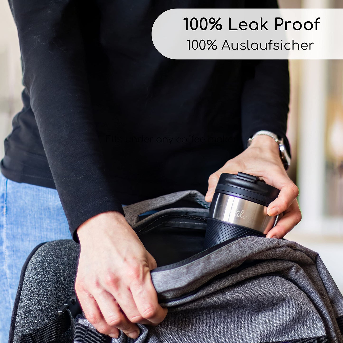 Milu Thermobecher Isolierbecher Kaffeebecher to go - 210ml 100% Auslaufsicher - Trinkbecher aus Edelstahl - Autobecher doppelwand Isolierung - Thermo Becher - Travel Mug (Rot)