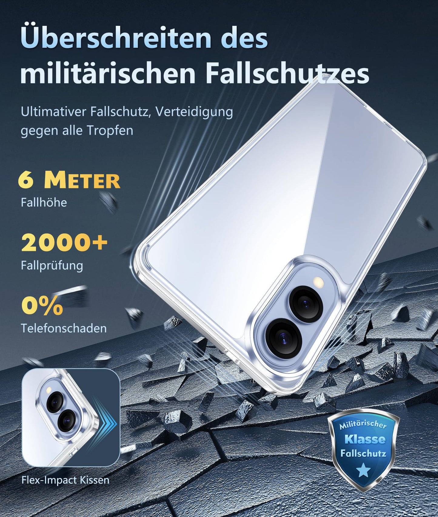 FNTCASE Case for Samsung Galaxy S25 Ultra 6.9 Inches, Military Drop Protection, Anti-Yellowing, Robust, Durable, Shockproof, Protective, Transparent, Clear