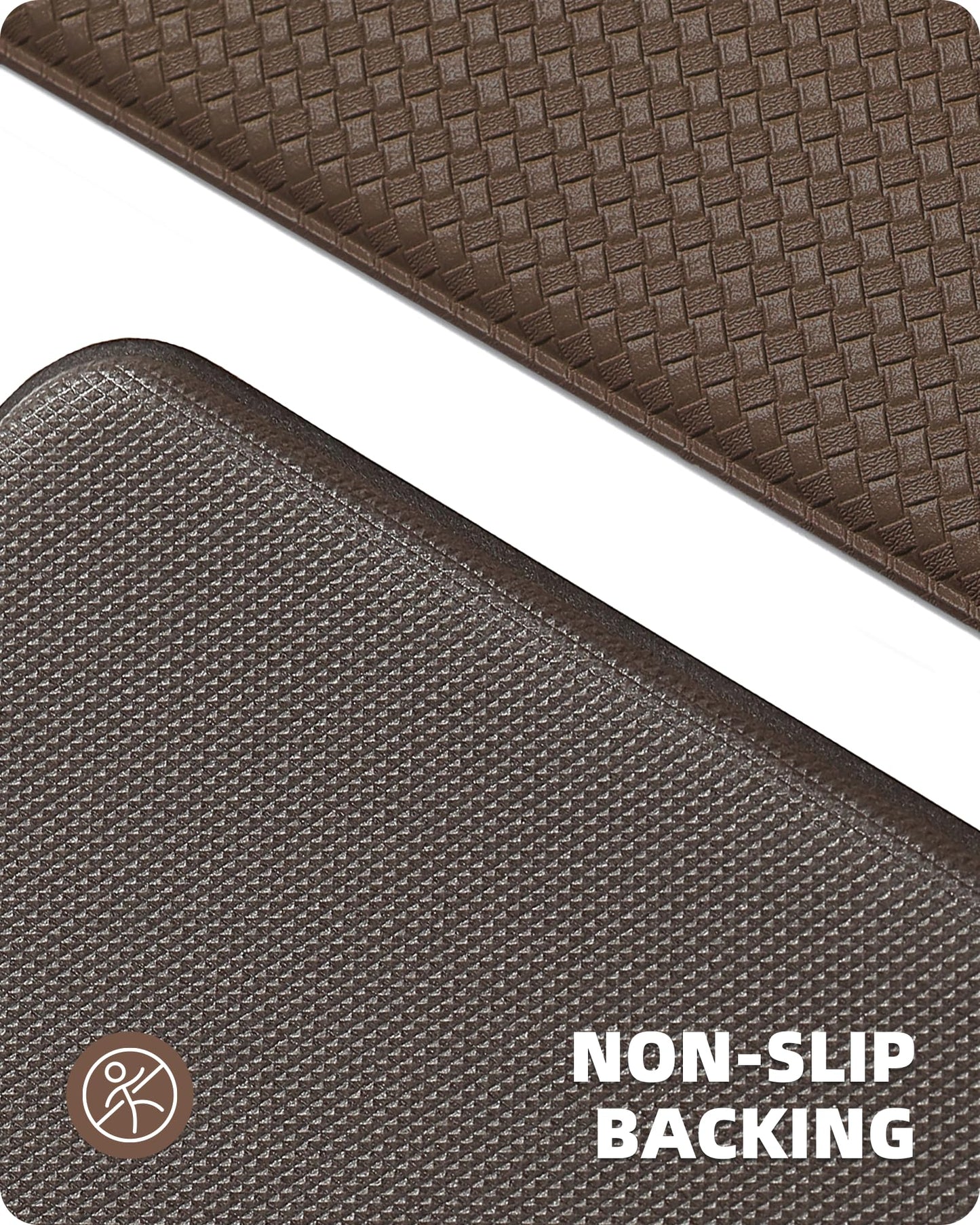 Color G Küchenläufer 2 Stück, küchenteppich waschbar rutschfest, Teppich küche mit Ölfest und Wasserdicht, Gummirücken Küchenmatte für Esszimmer, Küche, läufer Flur(44x150CM + 44x150CM, Schwarz)