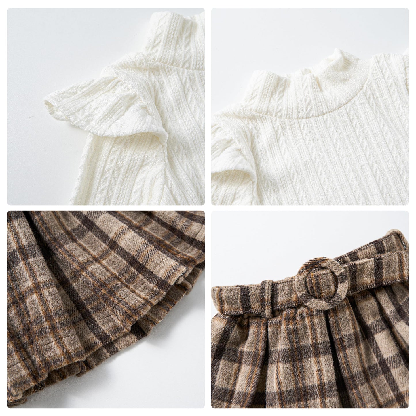 Miipat Toddler Girls Clothing Set Girls Outfits Set Long Sleeve Pullover Tops with Mini Skirt Sets Spring Autumn Baby Clothing Sets Girls Dresses