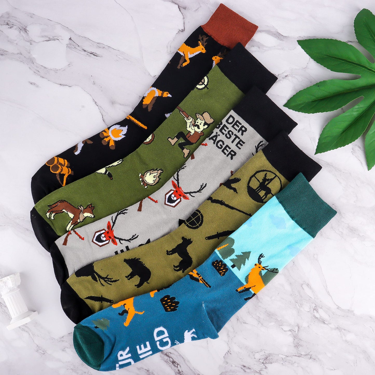 Belloxis Bunte Socken Herren 43-46 Baumwolle Motiv Kuschelsocken Wadenstrümpfe Socken Geschenke für Männer