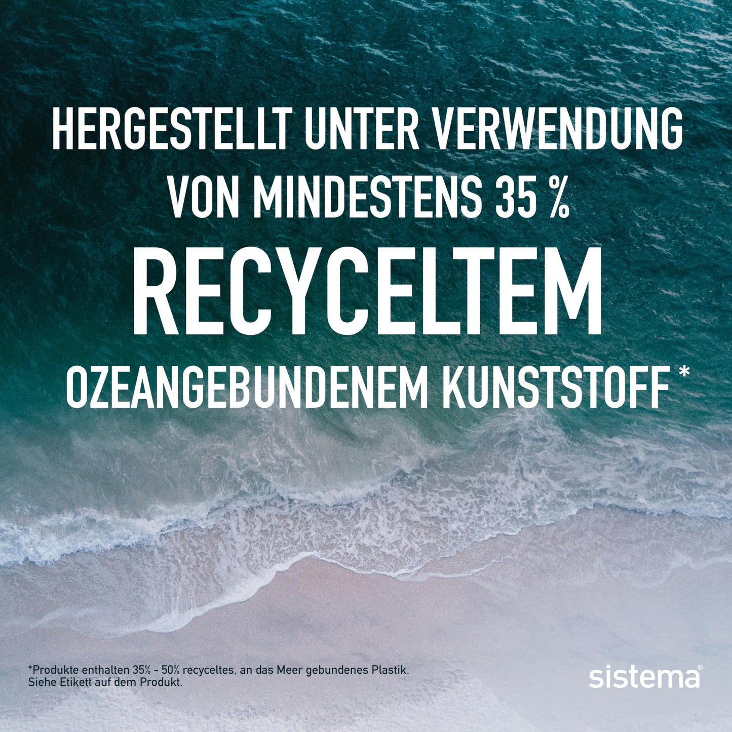 Sistema Bento-Box | 1,25 L | Brotdose für Pause mit Fächern und Snackbox | BPA-frei | hergestellt aus Ocean Bound Plastic | Teal Stone | 1 Stück, Mintgrün (Recycelter Kunststoff)