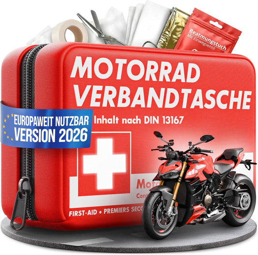 HELDENWERK® Erste Hilfe Set Motorrad Norm 2026 DIN 13167 StVZO konform