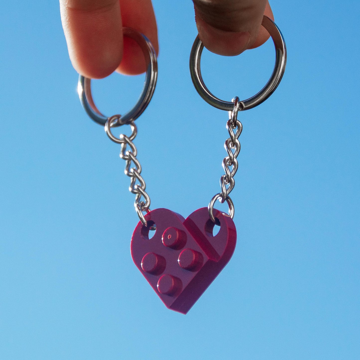 NumeroPhi - Schlüsselanhänger Partner Herz, Schlüsselanhänger Paar, Couple Keychain Zwei Herzen, Ideen für Jahrestag