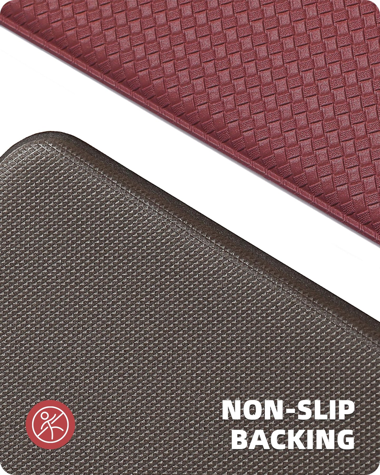 Color G Küchenläufer 2 Stück, küchenteppich waschbar rutschfest, Teppich küche mit Ölfest und Wasserdicht, Gummirücken Küchenmatte für Esszimmer, Küche, läufer Flur(44x150CM + 44x150CM, Schwarz)