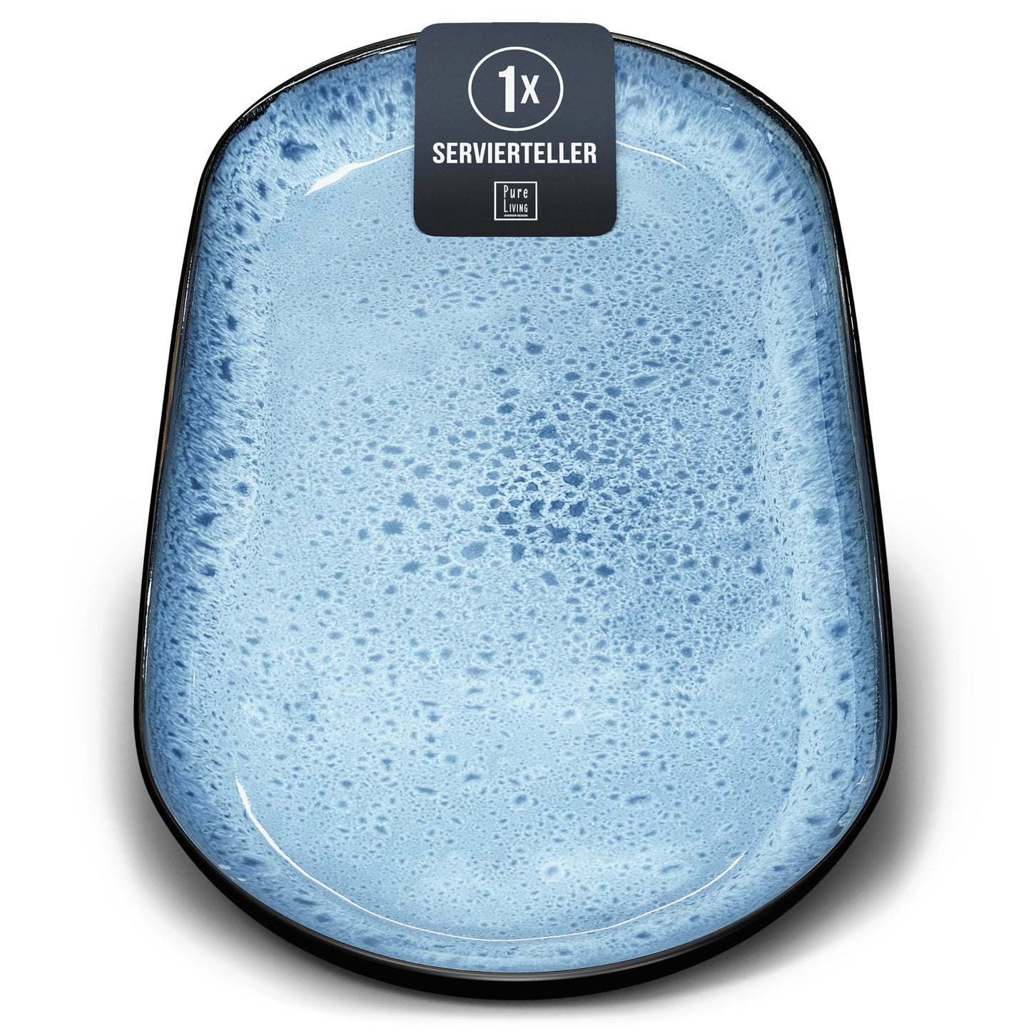 Steingut Frühstücksteller 6 Pers. Ibiza Hochwertiges Mediterranes TEST SEHR GUT Dessertteller Set - Kuchenteller spülmaschinen- und kratzfest - Kleine Teller, Salatteller Pure Living in Petrol