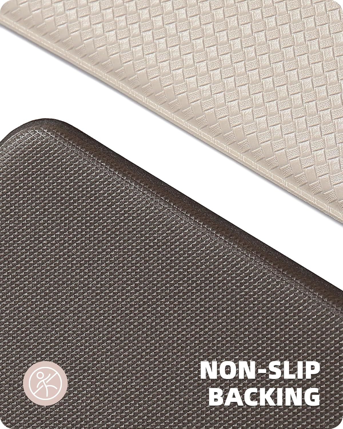 Color G Küchenläufer 2 Stück, küchenteppich waschbar rutschfest, Teppich küche mit Ölfest und Wasserdicht, Gummirücken Küchenmatte für Esszimmer, Küche, läufer Flur(44x150CM + 44x150CM, Schwarz)