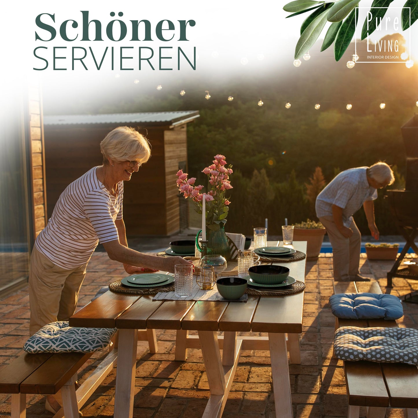 Steingut Frühstücksteller 6 Pers. Ibiza Hochwertiges Mediterranes TEST SEHR GUT Dessertteller Set - Kuchenteller spülmaschinen- und kratzfest - Kleine Teller, Salatteller Pure Living in Petrol