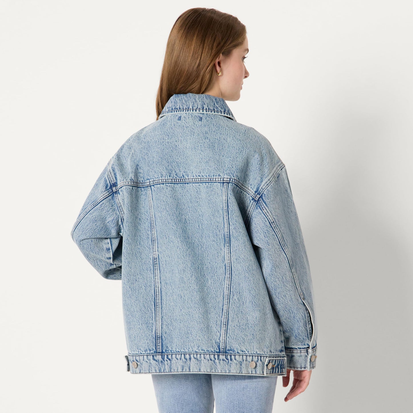 Amazon Essentials Damen Trucker-Jacke aus Denim Mit Taschen