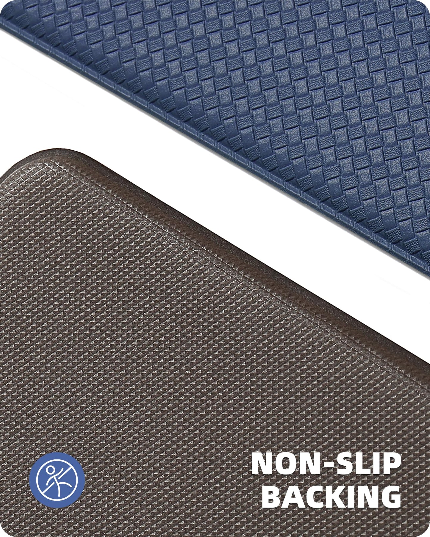 Color G Küchenläufer 2 Stück, küchenteppich waschbar rutschfest, Teppich küche mit Ölfest und Wasserdicht, Gummirücken Küchenmatte für Esszimmer, Küche, läufer Flur(44x150CM + 44x150CM, Schwarz)