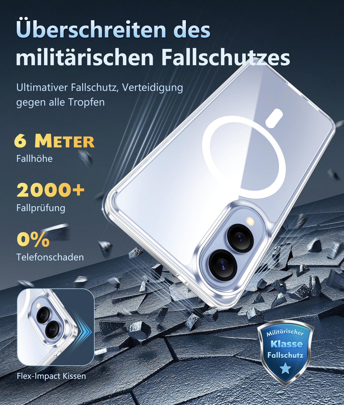 FNTCASE Case for Samsung Galaxy S25 Ultra 6.9 Inches, Military Drop Protection, Anti-Yellowing, Robust, Durable, Shockproof, Protective, Transparent, Clear