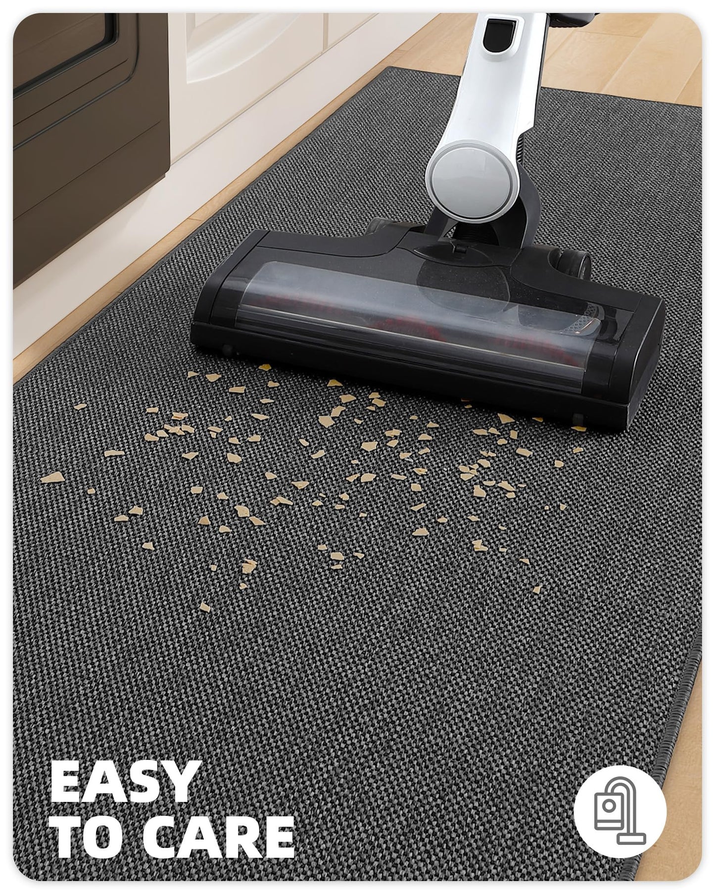 Color G 2 Stück Küchenläufer, Küchenteppich Waschbar rutschfest, Teppich Läufer Küche, Teppich Küche Leicht Zu Reinigen, Saugfähig, Küchenmatte für Küche, Esszimmer, Waschküche (Grau, 43x75+43x150cm)