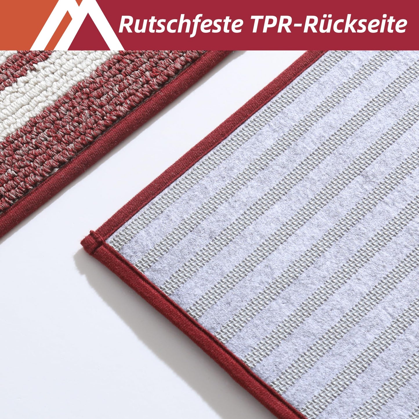 COSY HOMEER Küchenläufer rutschfest 2 Stück, Küchenteppich Waschbar rutschfest, Küchenmatten, Teppich Läufer Flur für Küche, Kitchen Mat/Rug/Carpet(51x76CM + 51x122CM, Grau)