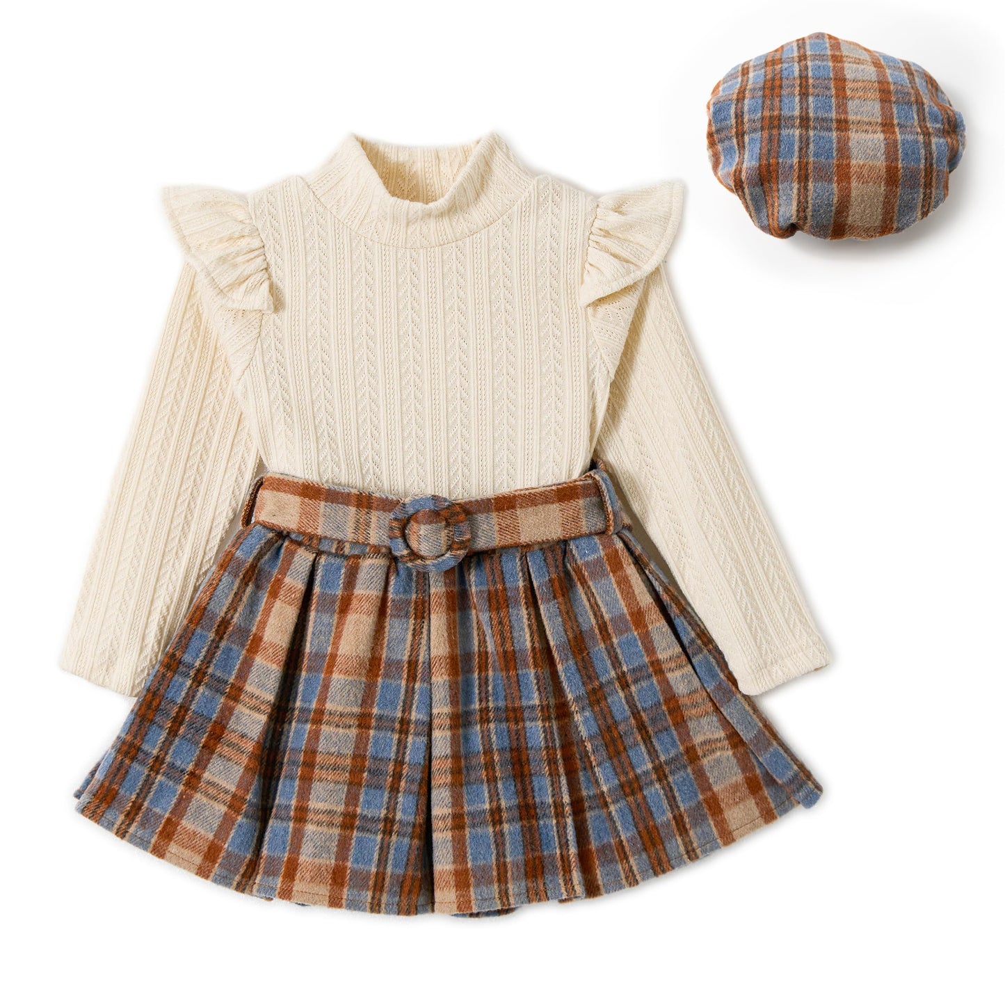 Miipat Toddler Girls Clothing Set Girls Outfits Set Long Sleeve Pullover Tops with Mini Skirt Sets Spring Autumn Baby Clothing Sets Girls Dresses