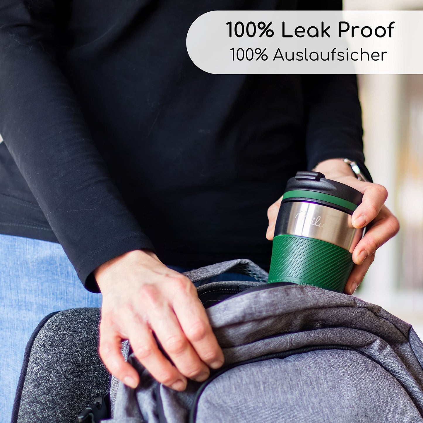 Milu Thermobecher Isolierbecher Kaffeebecher to go - 210ml 100% Auslaufsicher - Trinkbecher aus Edelstahl - Autobecher doppelwand Isolierung - Thermo Becher - Travel Mug (Rot)