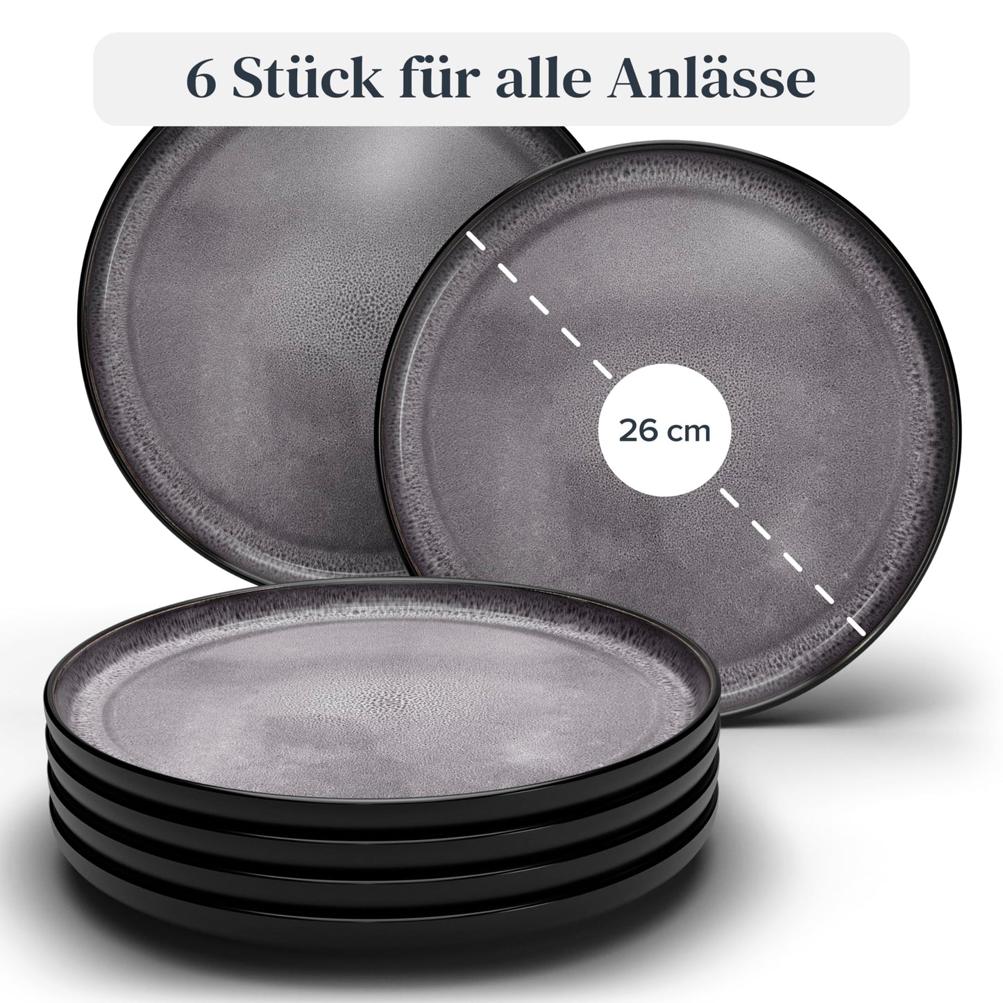 Steingut Frühstücksteller 6 Pers. Ibiza Hochwertiges Mediterranes TEST SEHR GUT Dessertteller Set - Kuchenteller spülmaschinen- und kratzfest - Kleine Teller, Salatteller Pure Living in Petrol