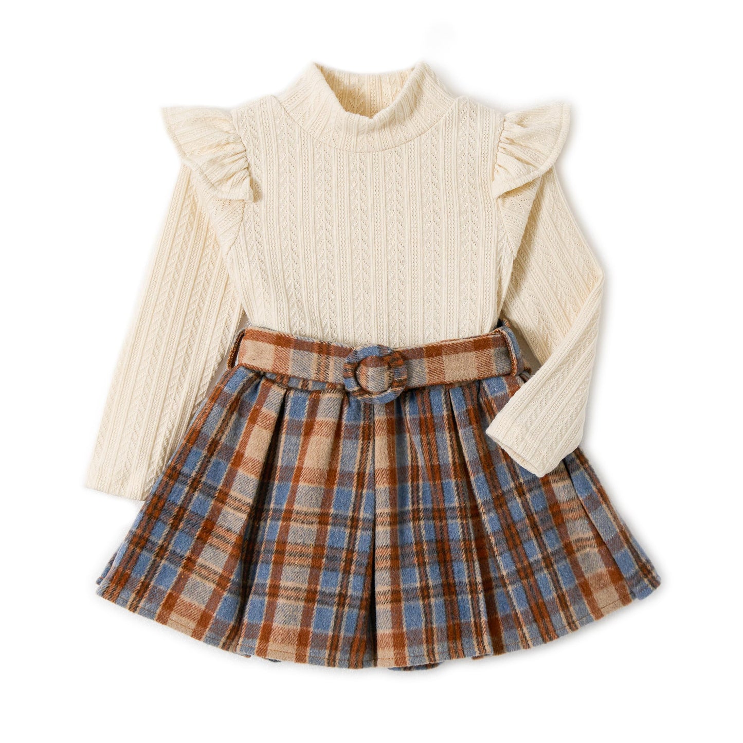 Miipat Toddler Girls Clothing Set Girls Outfits Set Long Sleeve Pullover Tops with Mini Skirt Sets Spring Autumn Baby Clothing Sets Girls Dresses