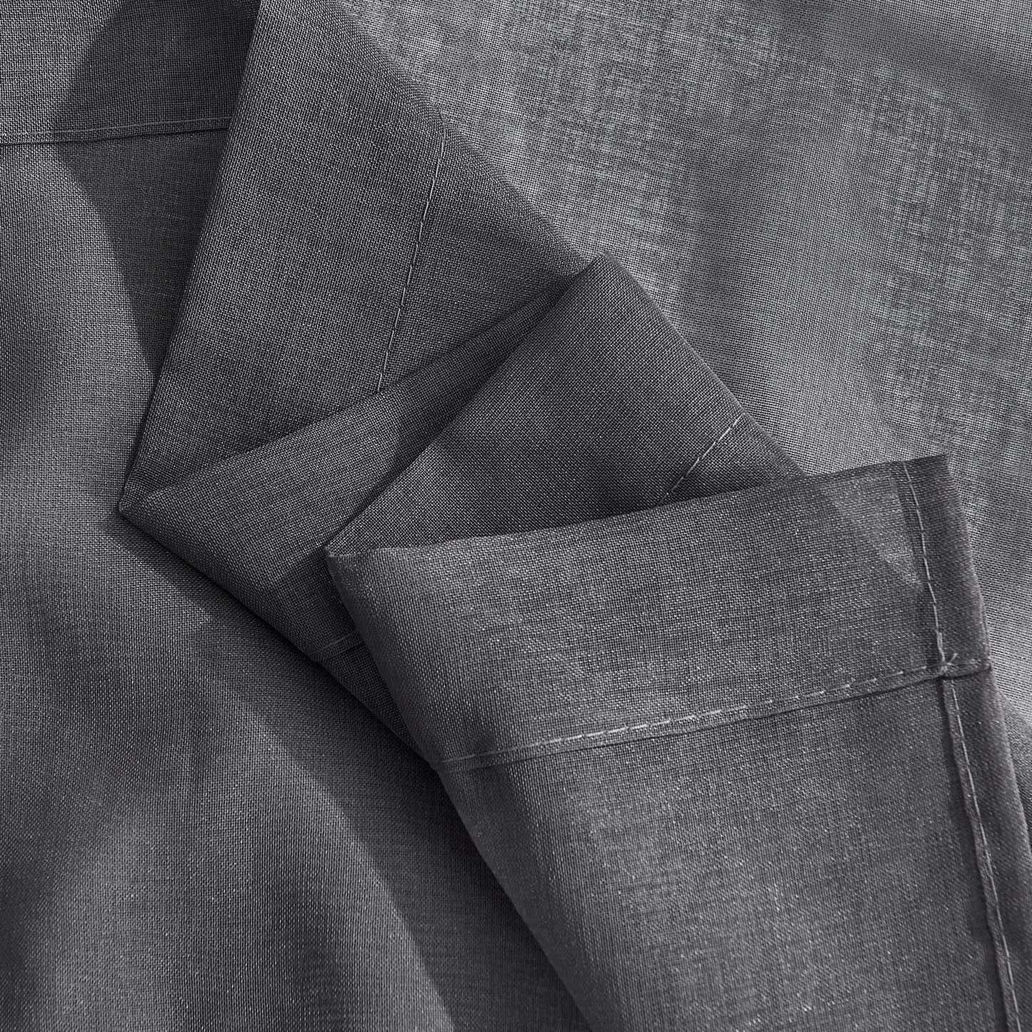 PONY DANCE Voile Gardinen Weiss Transparent Ösenvorhang 2er Set H 160 x B 140 cm Wohnzimmer Gardinen Kurz Durchlässige Vorhänge Weiß Vorhang Leinenoptik Schlafzimmer