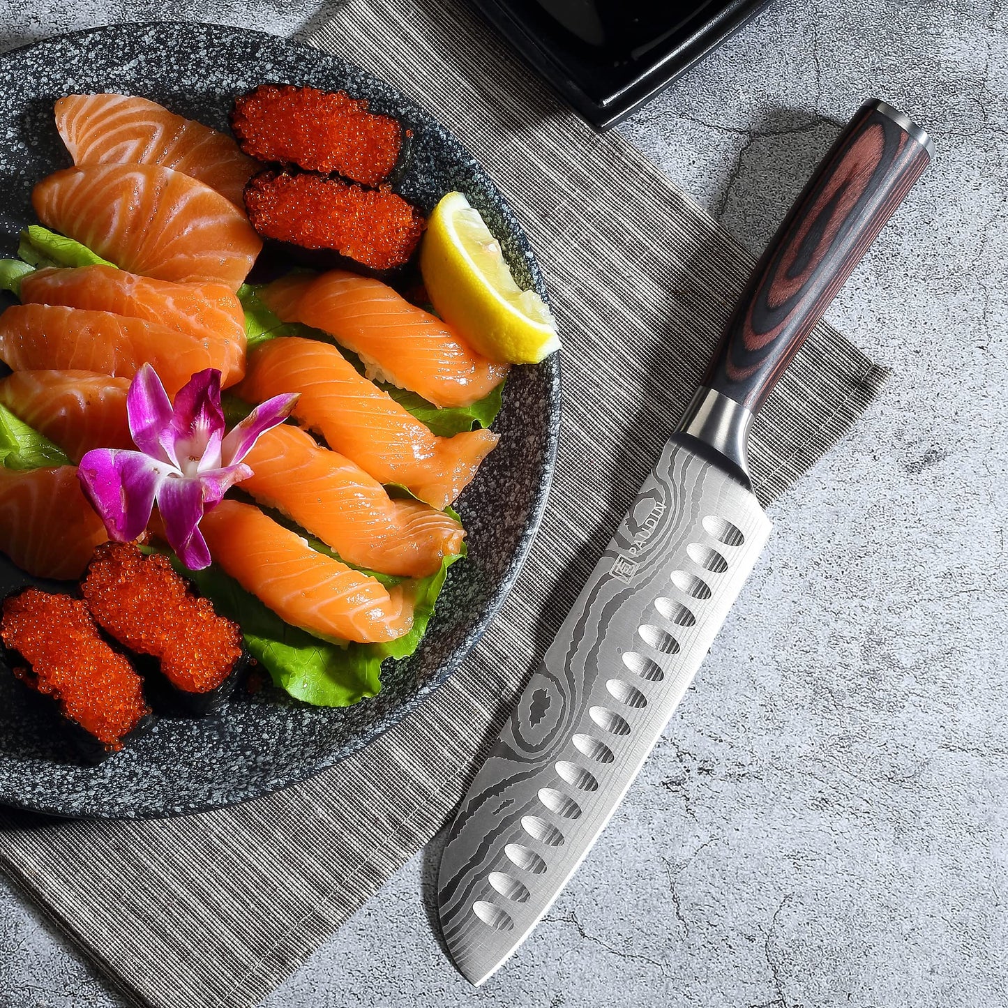 PAUDIN Messerblock, 14-teiliges Messer-Set für die Küche, scharf, hochwertiges deutsches Edelstahlmesser-Set mit Holzblock, Messerschäfer und Schere